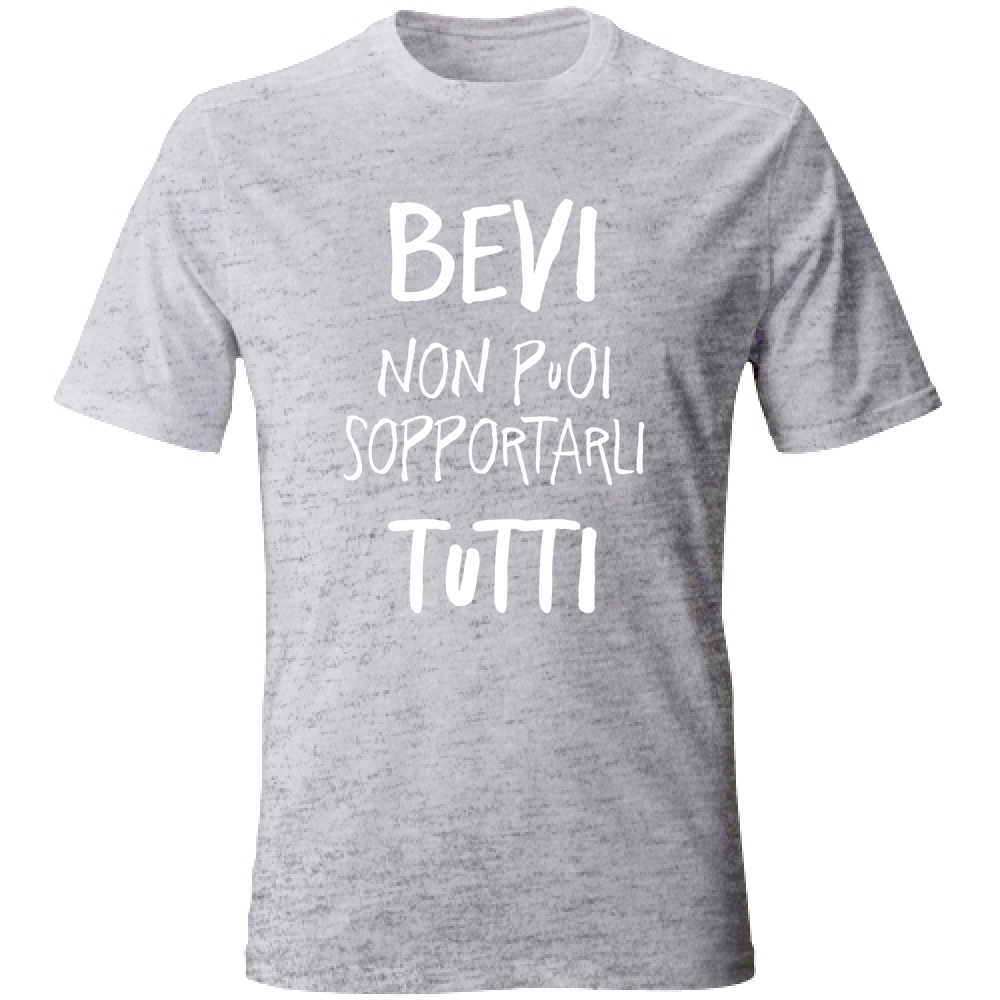 T-Shirt Unisex Sopportarli tutti - Scritte Divertenti