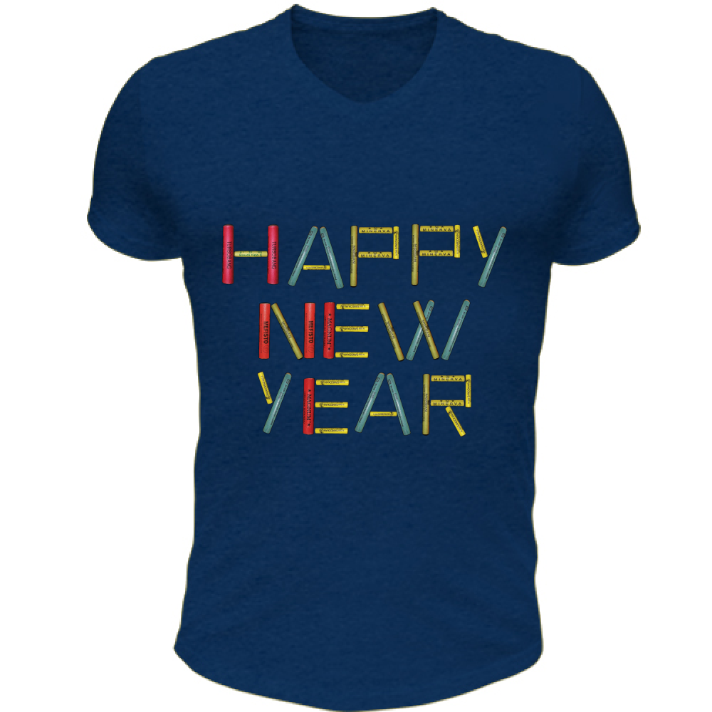 T-Shirt Unisex Scollo V Happy New Year