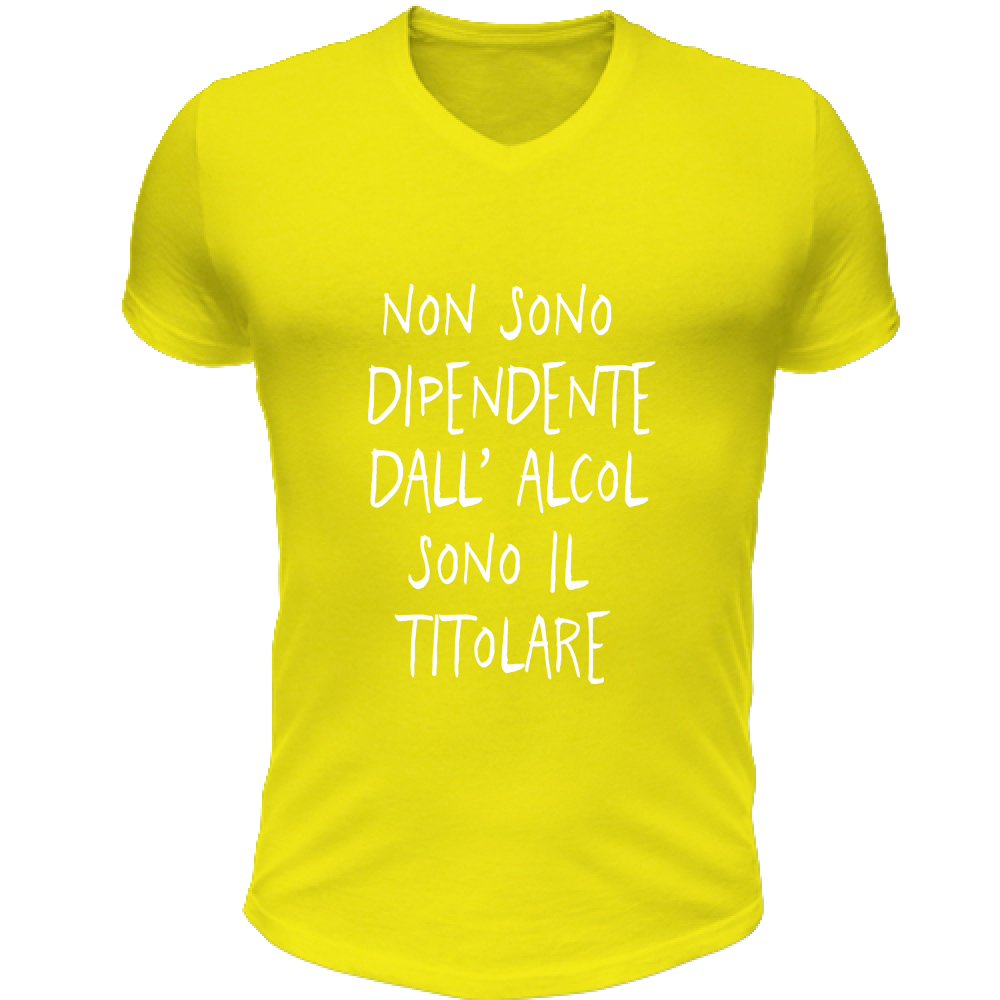 T-Shirt Unisex Scollo V Il titolare - Scritte Divertenti