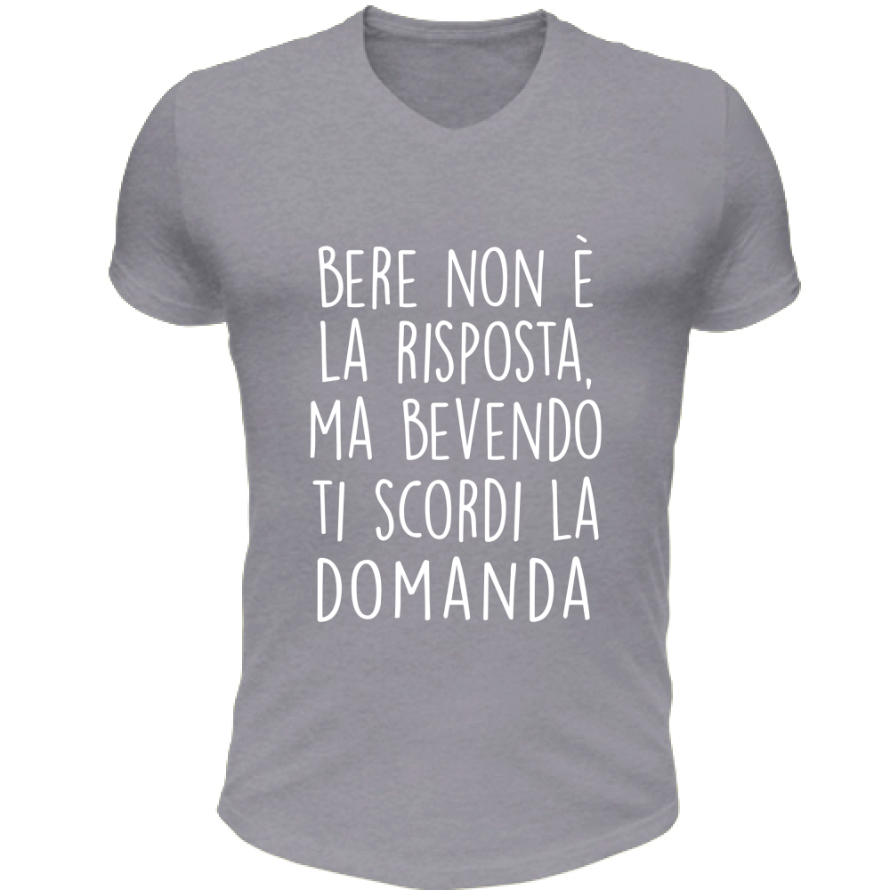 T-Shirt Unisex Scollo V La risposta - Scritte Divertenti