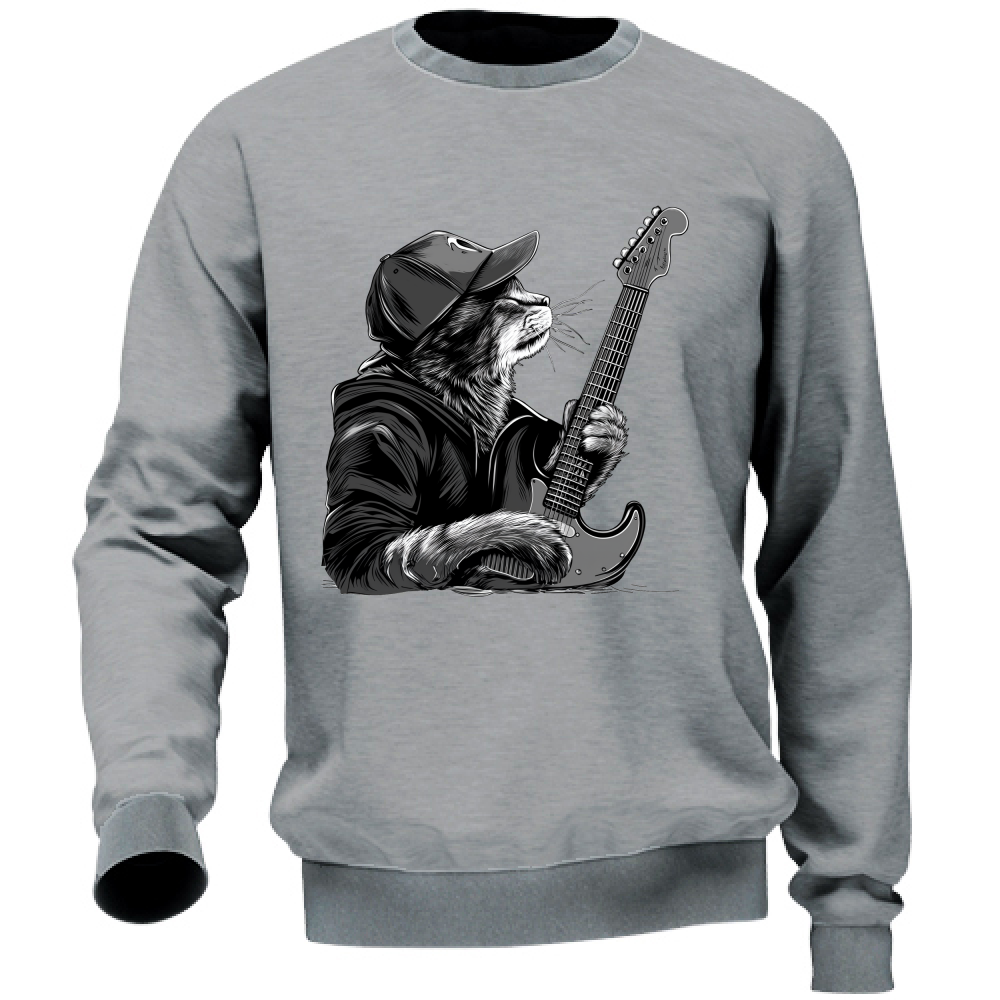 Felpa Unisex Gatto Rock