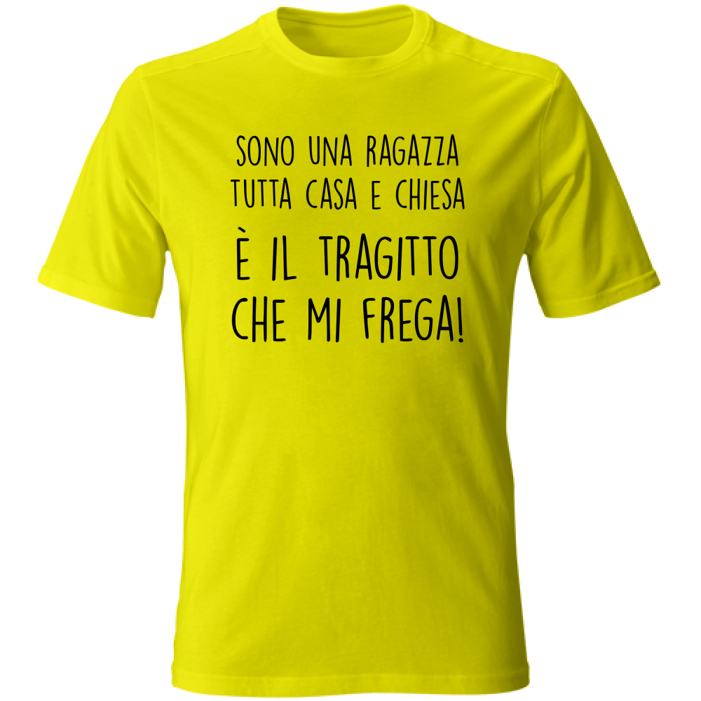 T-Shirt Unisex Casa e chiesa - Scritte Divertenti - Chiara