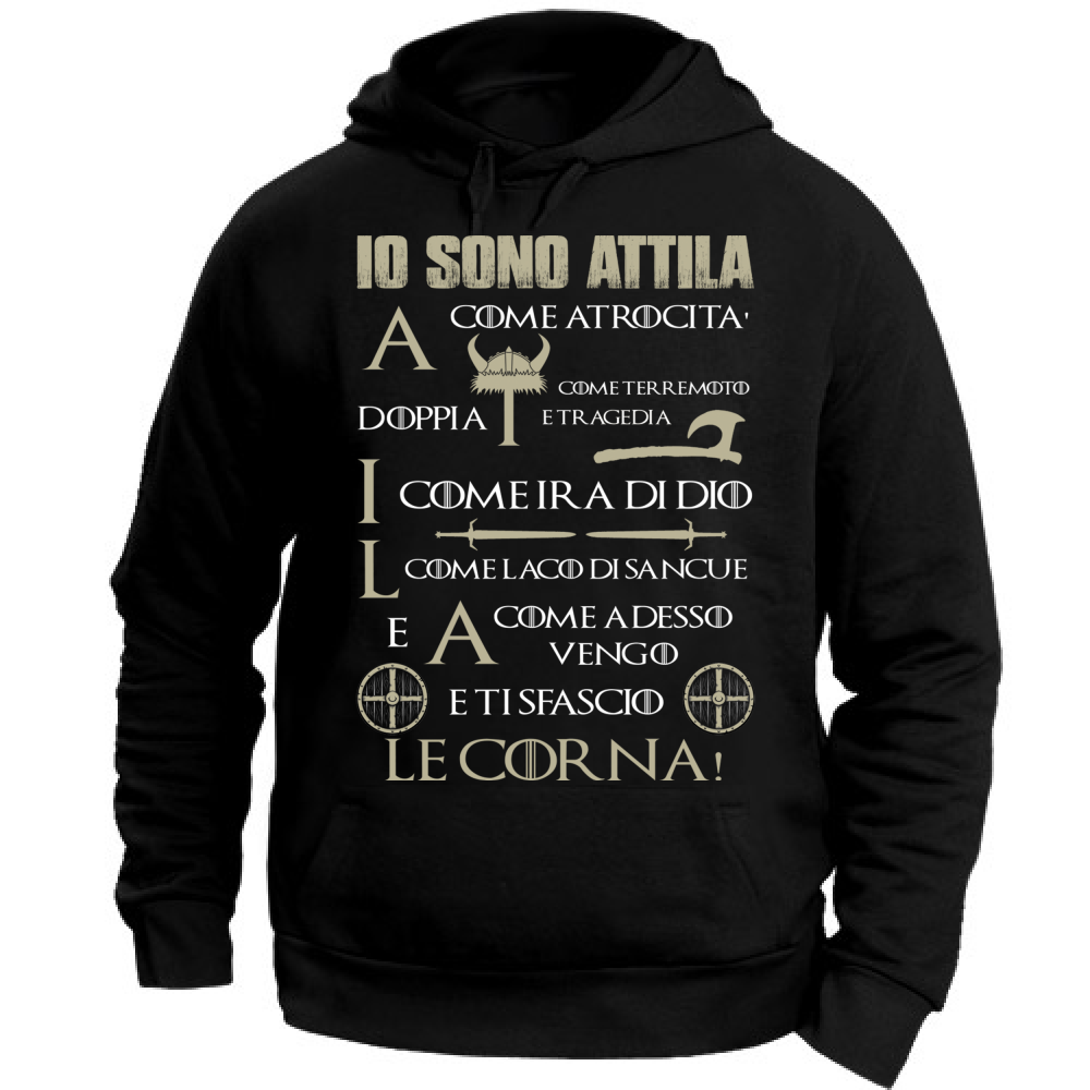 Felpa Unisex con Cappuccio Sono Attila