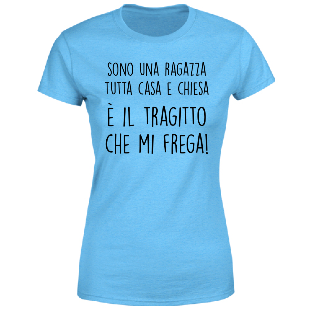 T-Shirt Donna Casa e chiesa - Scritte Divertenti - Chiara