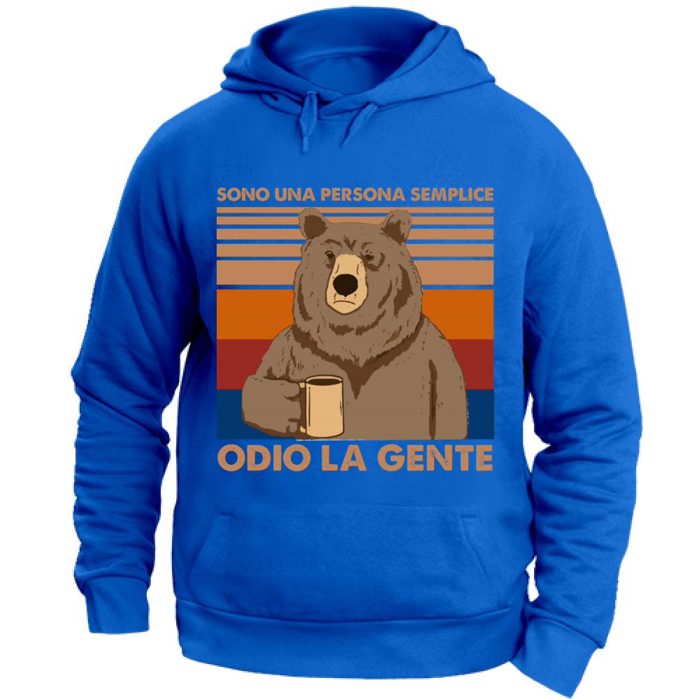 Felpa Unisex con Cappuccio Orso caffe