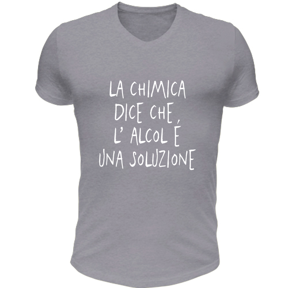 T-Shirt Unisex Scollo V Una soluzione - Scritte Divertenti