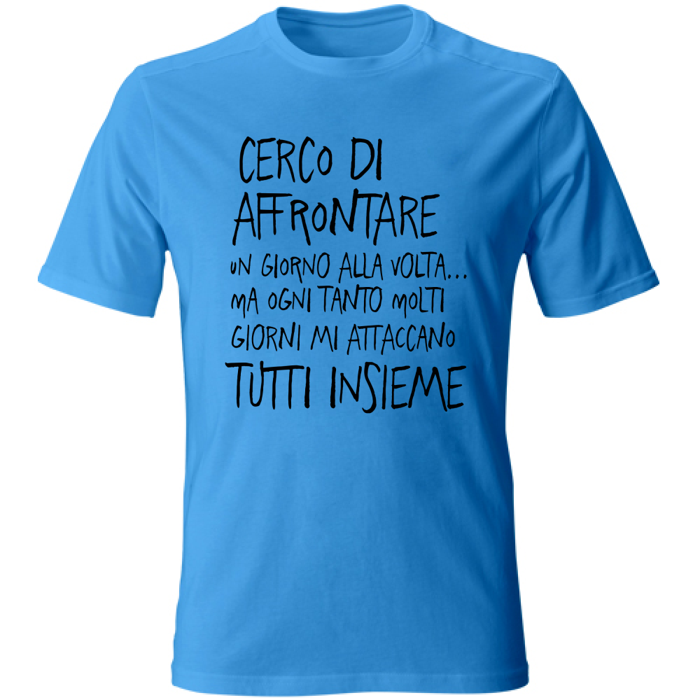 T-Shirt Unisex Un giorno alla volta- Scritte Divertenti - Chiara