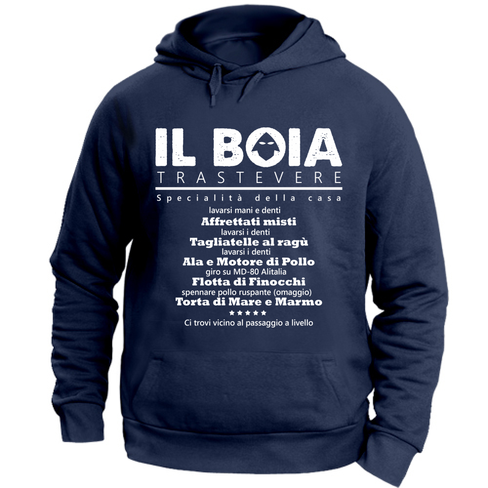 Felpa Unisex con Cappuccio Il B o i a Trastevere