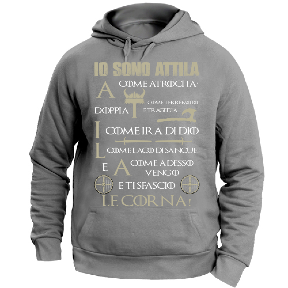 Felpa Unisex con Cappuccio Sono Attila