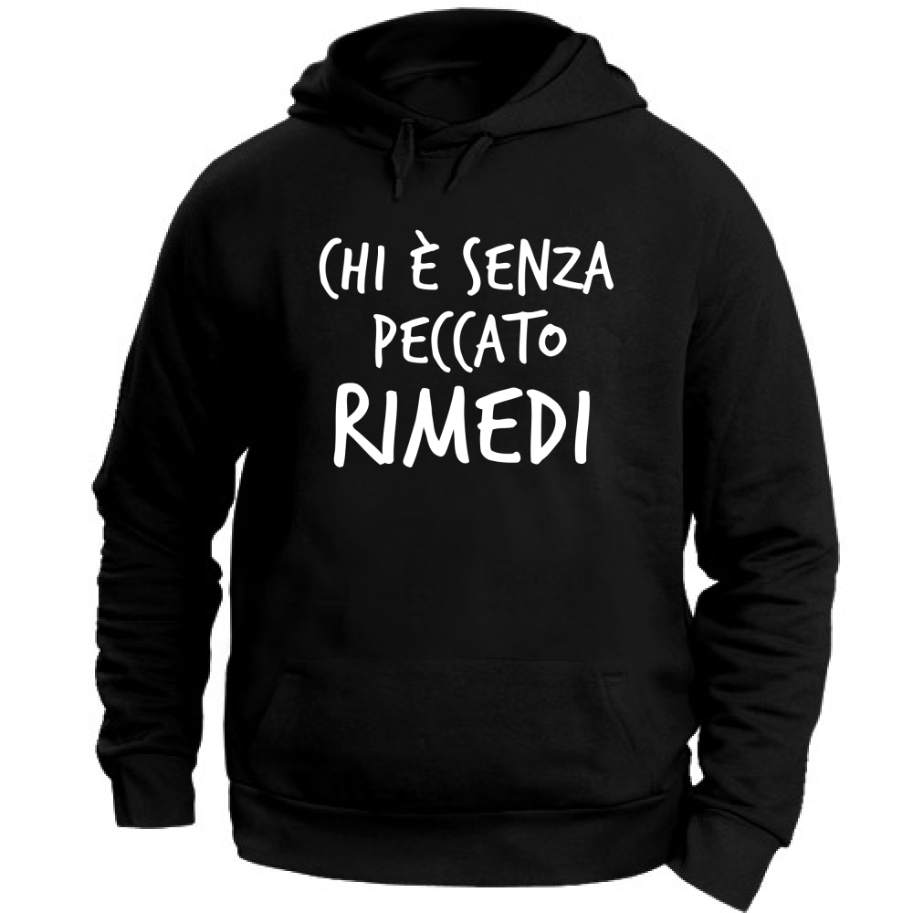 Felpa Unisex con Cappuccio Peccato - Scritte Divertenti