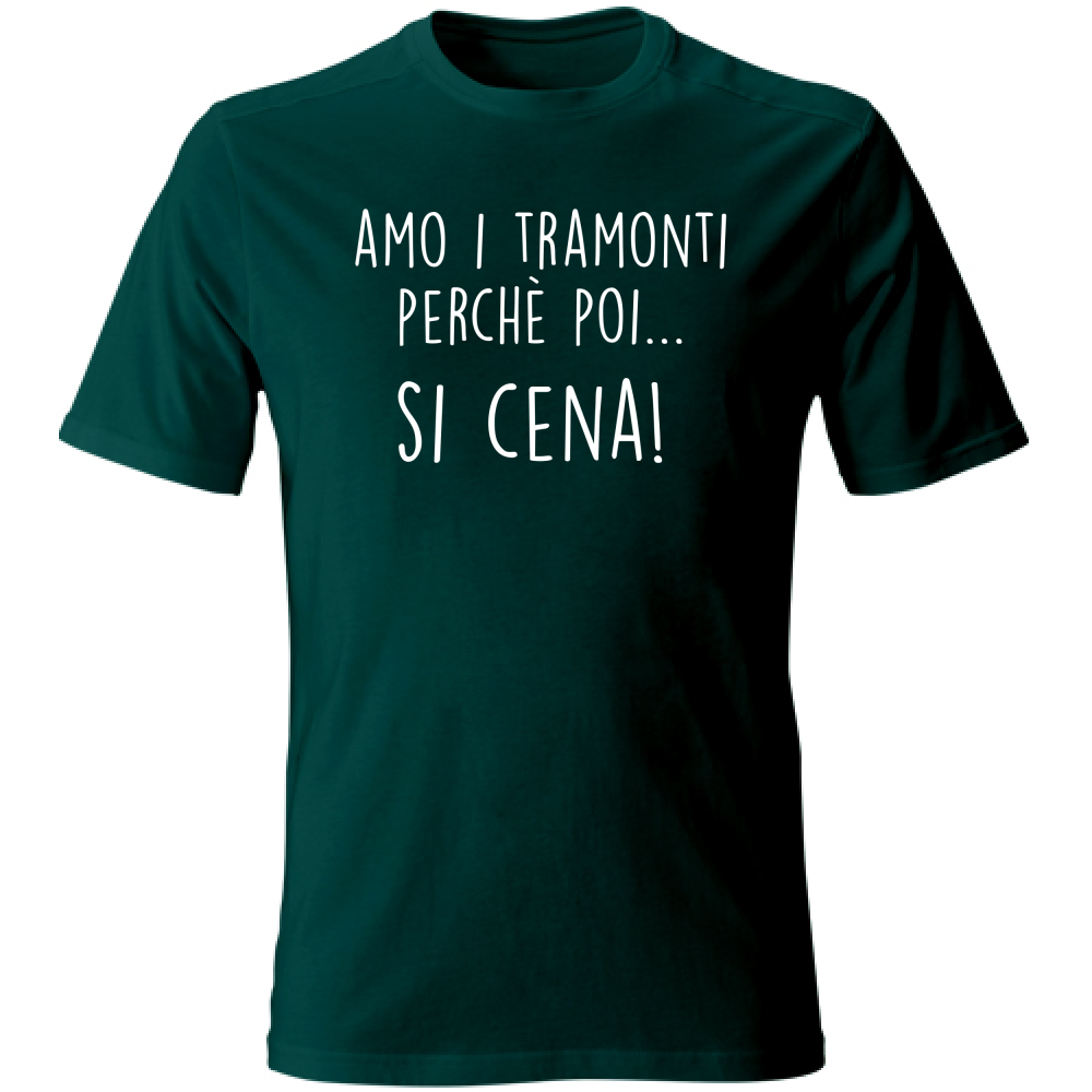 T-Shirt Unisex Si cena - Scritte Divertenti