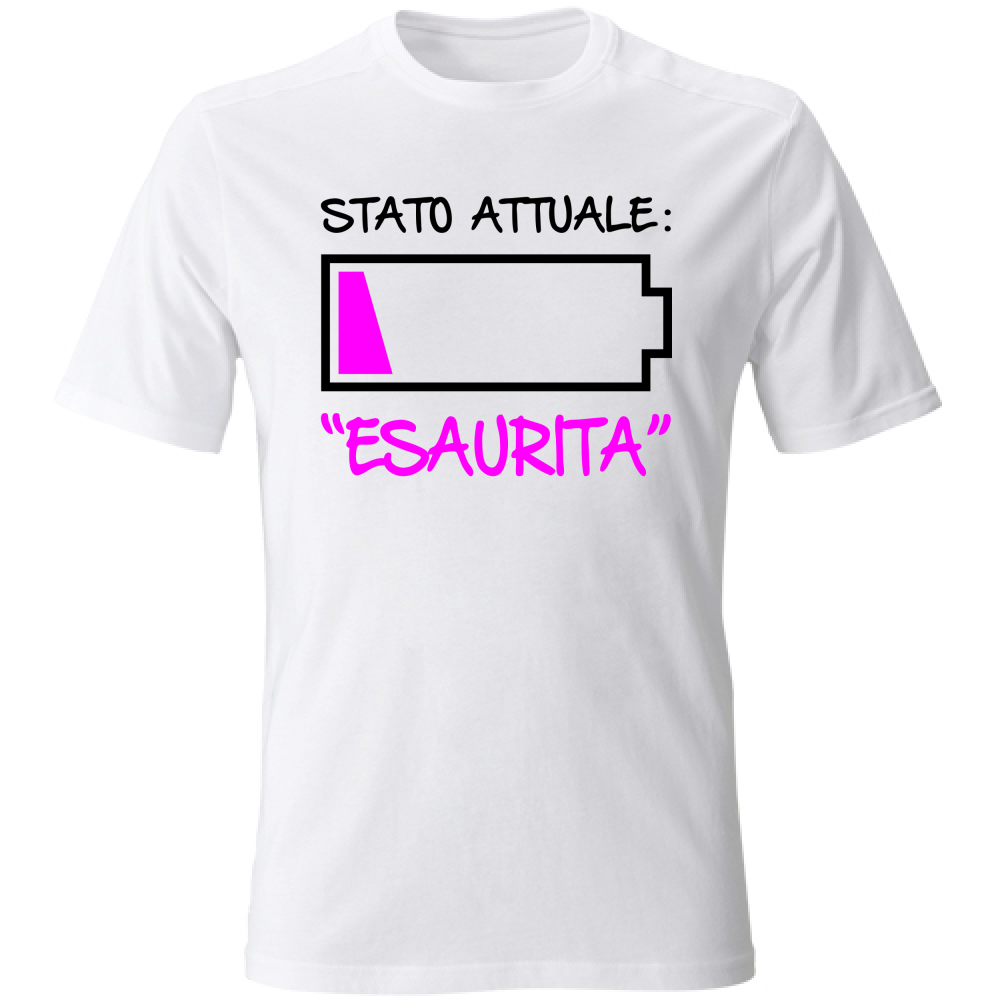 T-Shirt Unisex Stato attuale esaurita - Scritte Divertenti - Chia