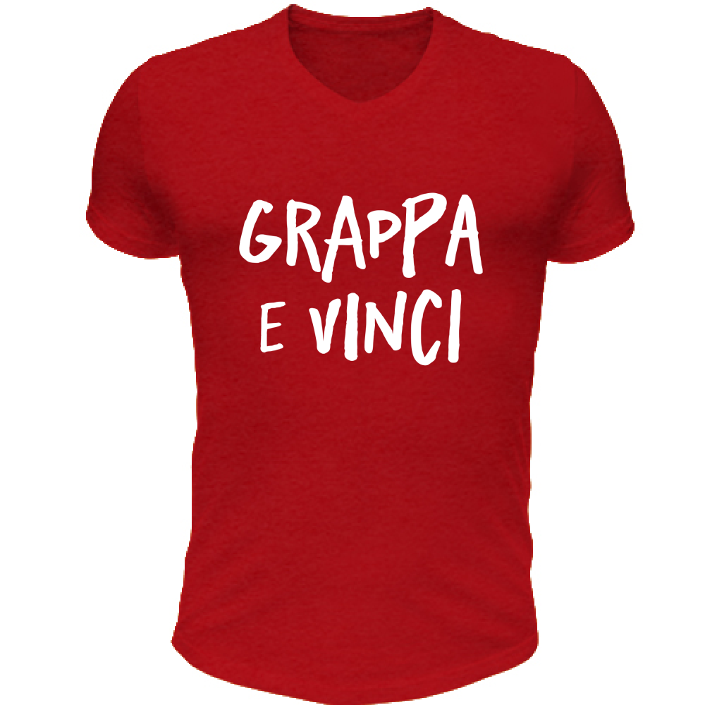 T-Shirt Unisex Scollo V ...e vinci - Scritte Divertenti