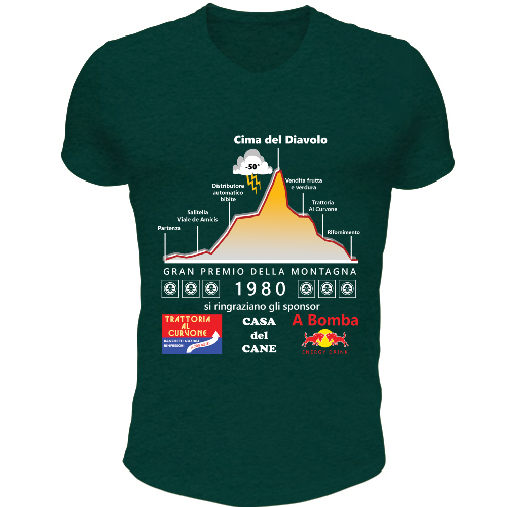 T-Shirt Unisex Scollo V La Cima del Diavolo