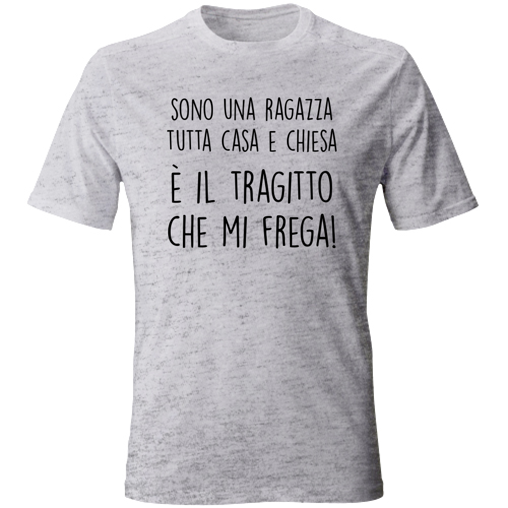 T-Shirt Unisex Casa e chiesa - Scritte Divertenti - Chiara