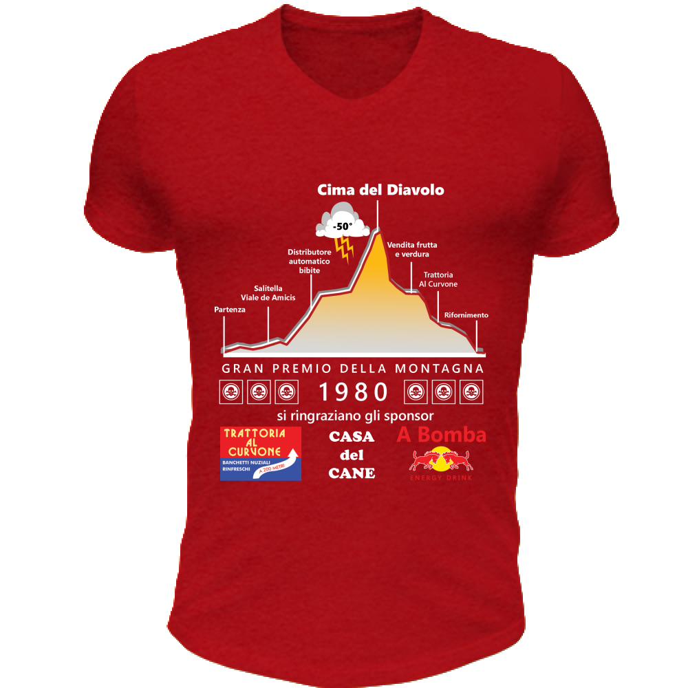 T-Shirt Unisex Scollo V La Cima del Diavolo