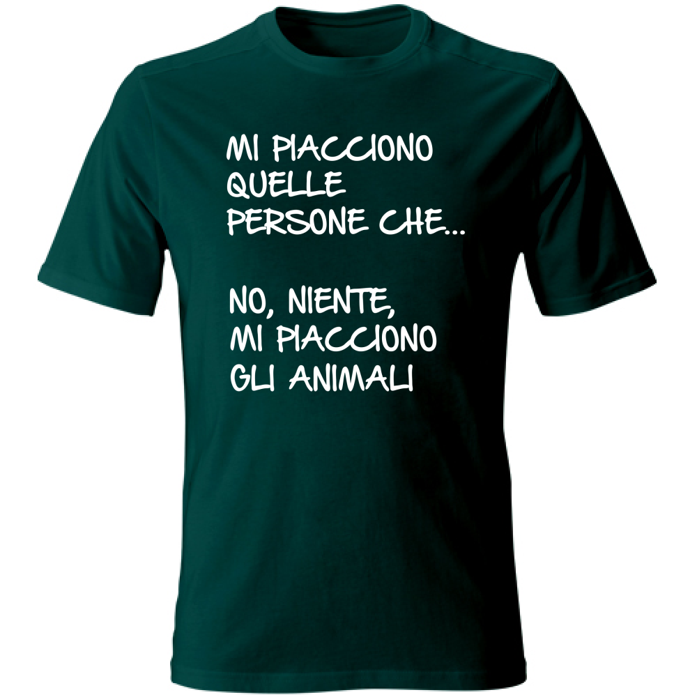 T-Shirt Unisex Mi piacciono gli animali - Scritte Divertenti