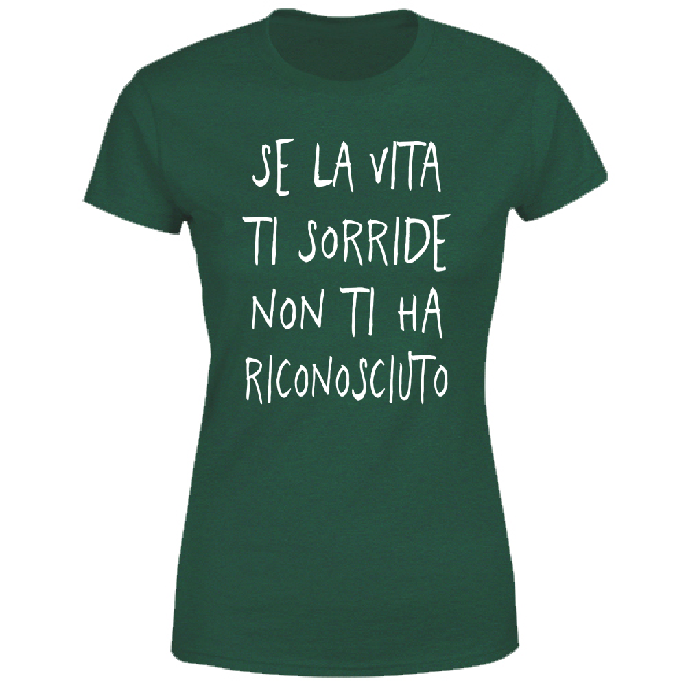 T-Shirt Donna Se la vita ti sorride - Scritte Divertenti