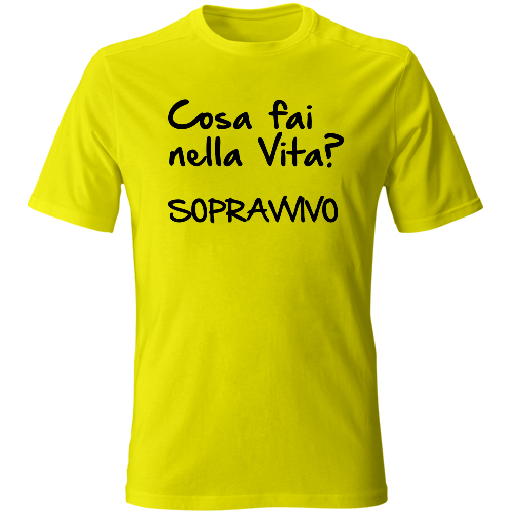 T-Shirt Unisex Sopravvivo - Scritte Divertenti - Chiara