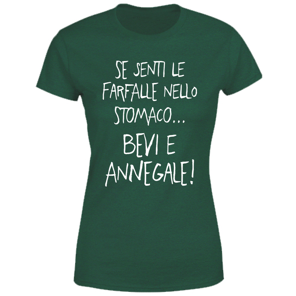 T-Shirt Donna Farfalle nello stomaco - Scritte Divertenti