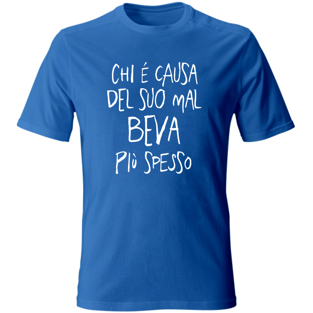 T-Shirt Unisex Large Chi è causa del suo mal... - Scritte Divertenti