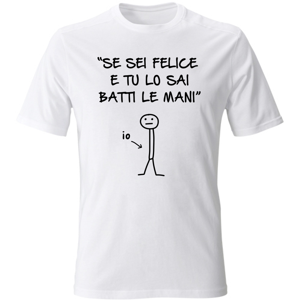 T-Shirt Unisex Batti le mani - Scritte Divertenti - Chiara