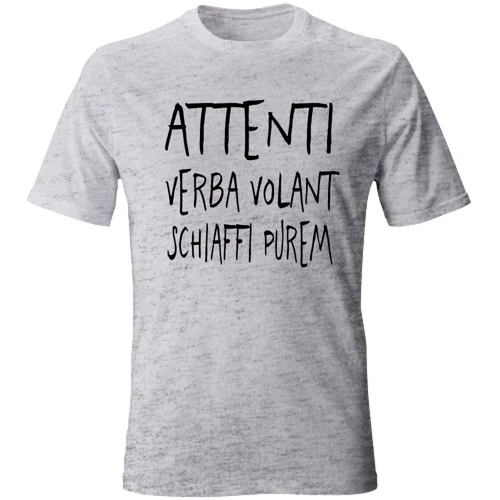 T-Shirt Unisex Verba volant - Scritte Divertenti - Chiara