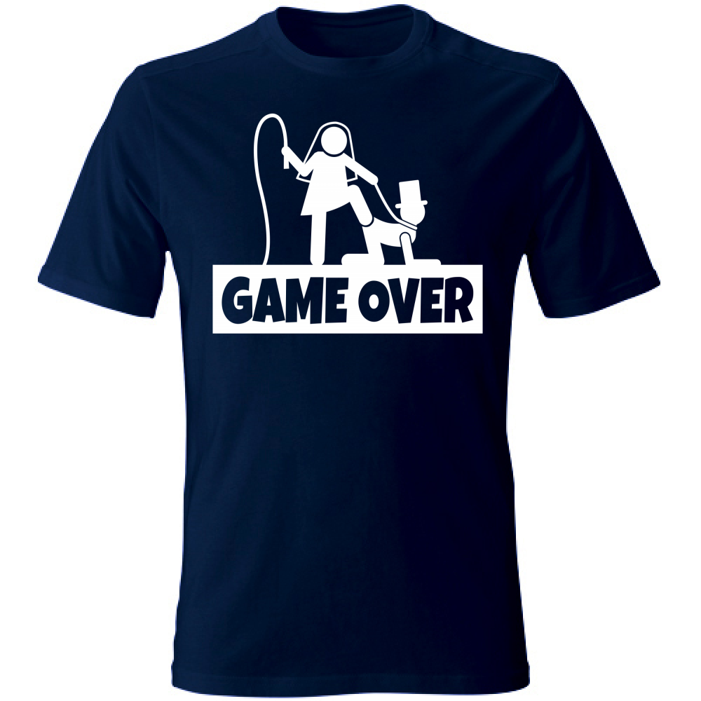 T-Shirt Unisex Maglietta - Addio al Celibato - Game Over - scura