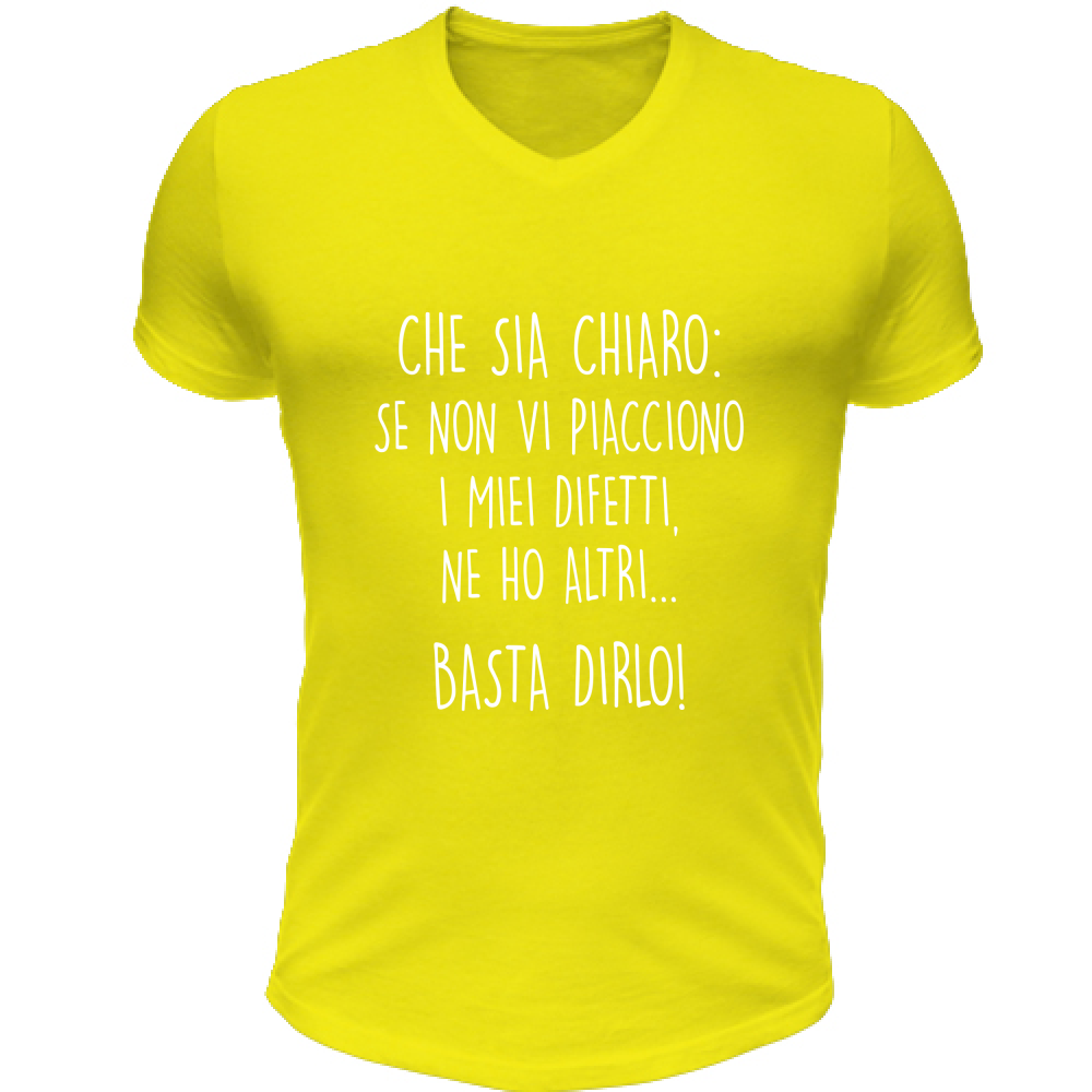 T-Shirt Unisex Scollo V Difetti - Scritte Divertenti