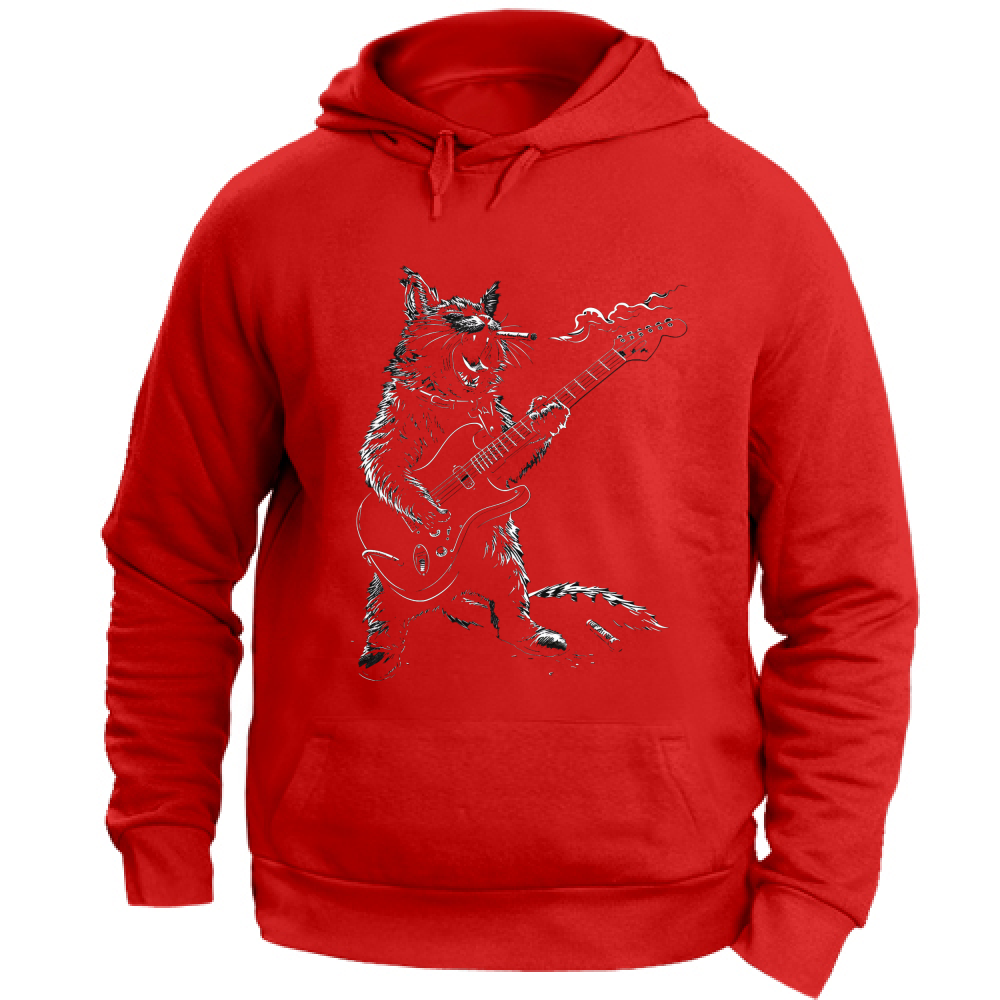 Felpa Unisex con Cappuccio Rocker Cat