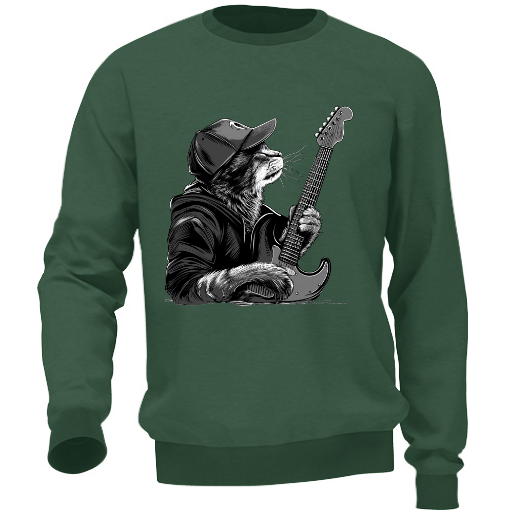 Felpa Unisex Gatto Rock