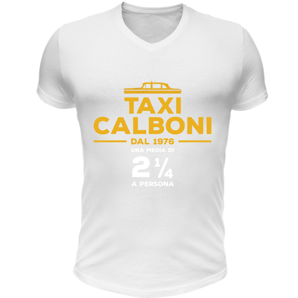 T-Shirt Unisex Scollo V Taxi Calboni