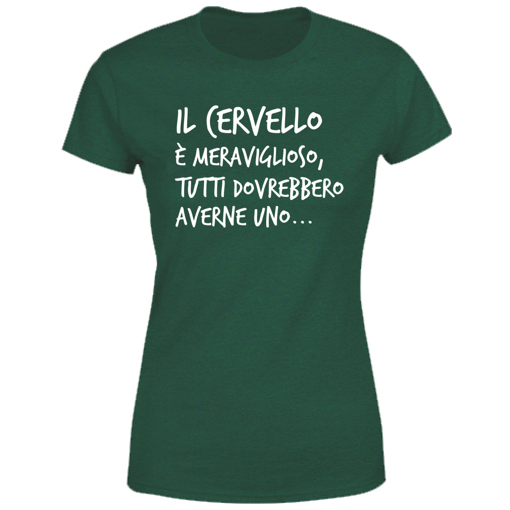 T-Shirt Donna Il Cervello - Scritte Divertenti