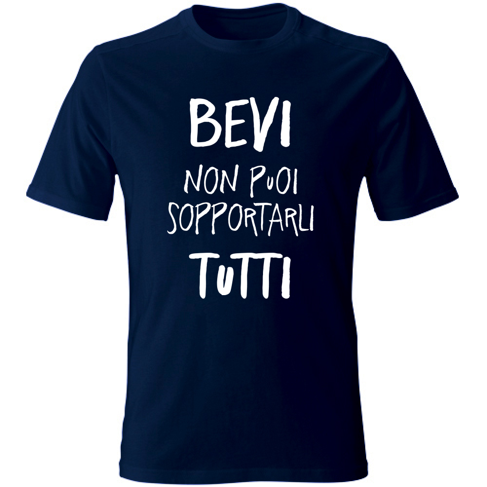 T-Shirt Unisex Sopportarli tutti - Scritte Divertenti