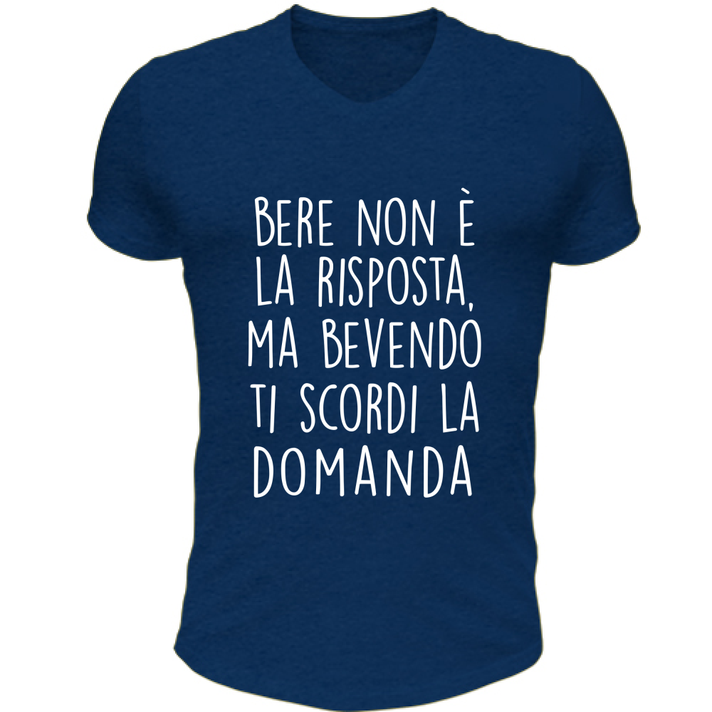 T-Shirt Unisex Scollo V La risposta - Scritte Divertenti