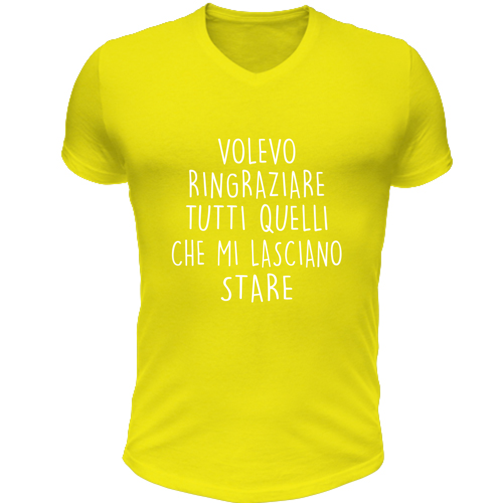 T-Shirt Unisex Scollo V Ringraziamenti - Scritte Divertenti