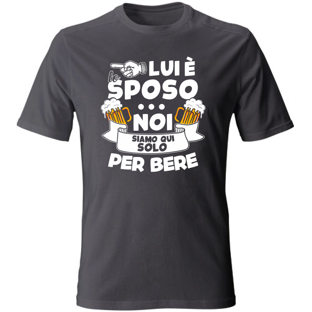 T-Shirt Unisex Large Maglietta - Addio al Celibato - Per bere - scura