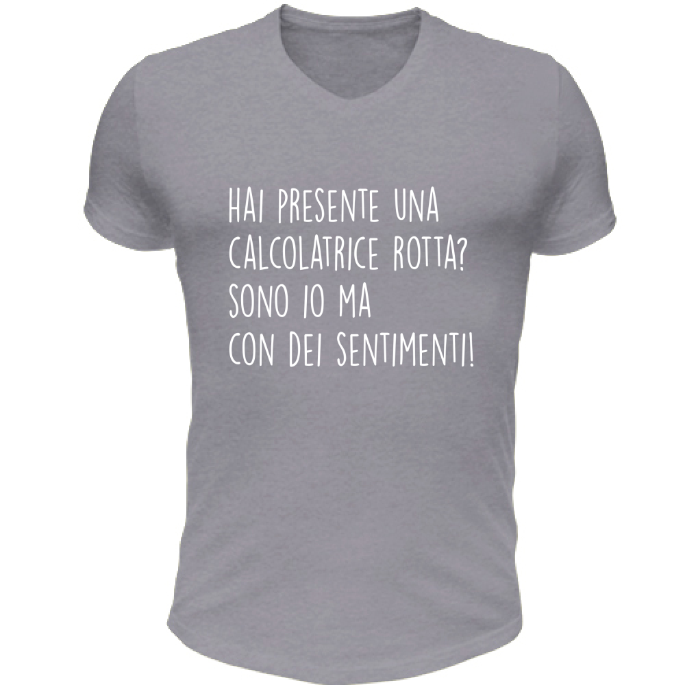 T-Shirt Unisex Scollo V Clacolatrice - Scritte Divertenti