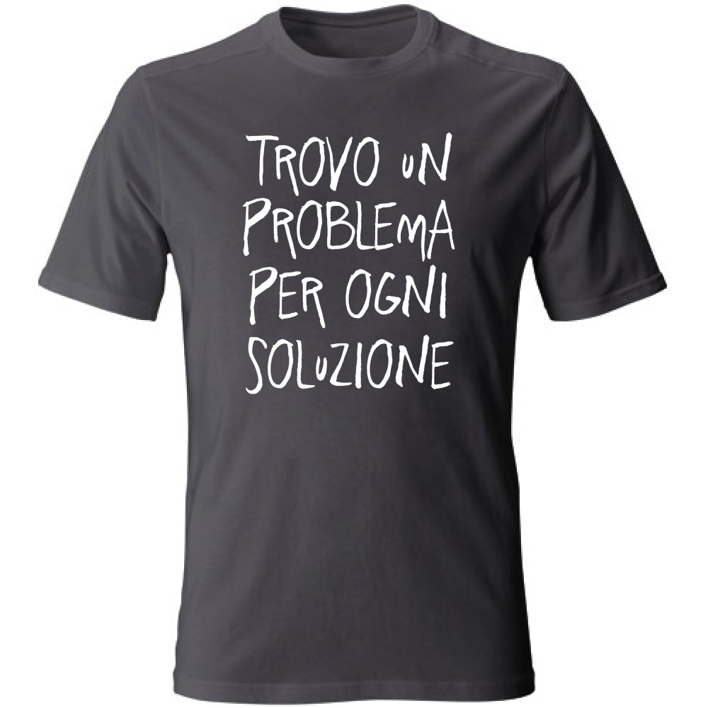 T-Shirt Unisex Large Soluzione - Scritte Divertenti