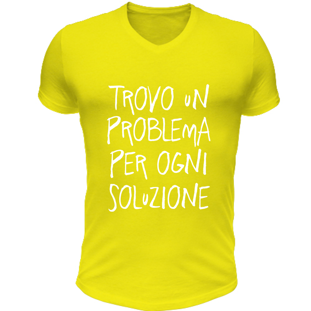 T-Shirt Unisex Scollo V Soluzione - Scritte Divertenti