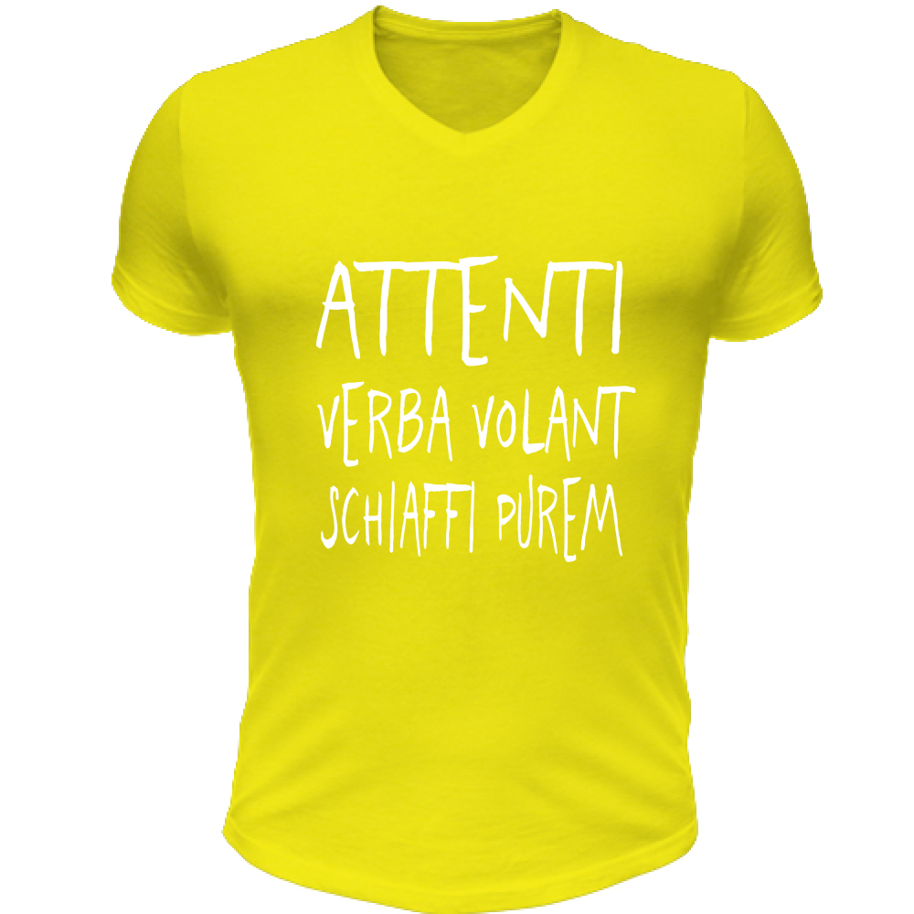 T-Shirt Unisex Scollo V Verba volant - Scritte Divertenti