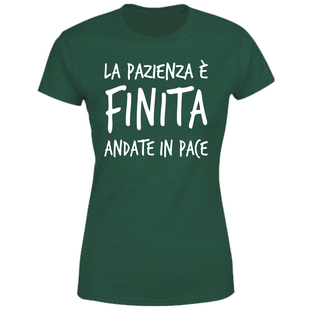 T-Shirt Donna Pazienza finita - Scritte Divertenti