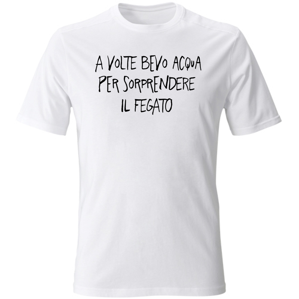 T-Shirt Unisex Bevo acqua - Scritte Divertenti - Chiara