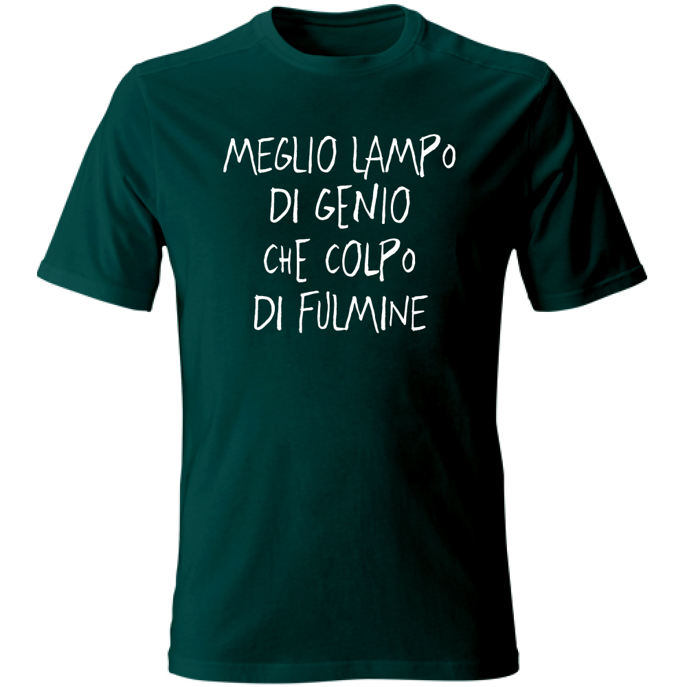 T-Shirt Unisex Lampo di genio - Scritte Divertenti