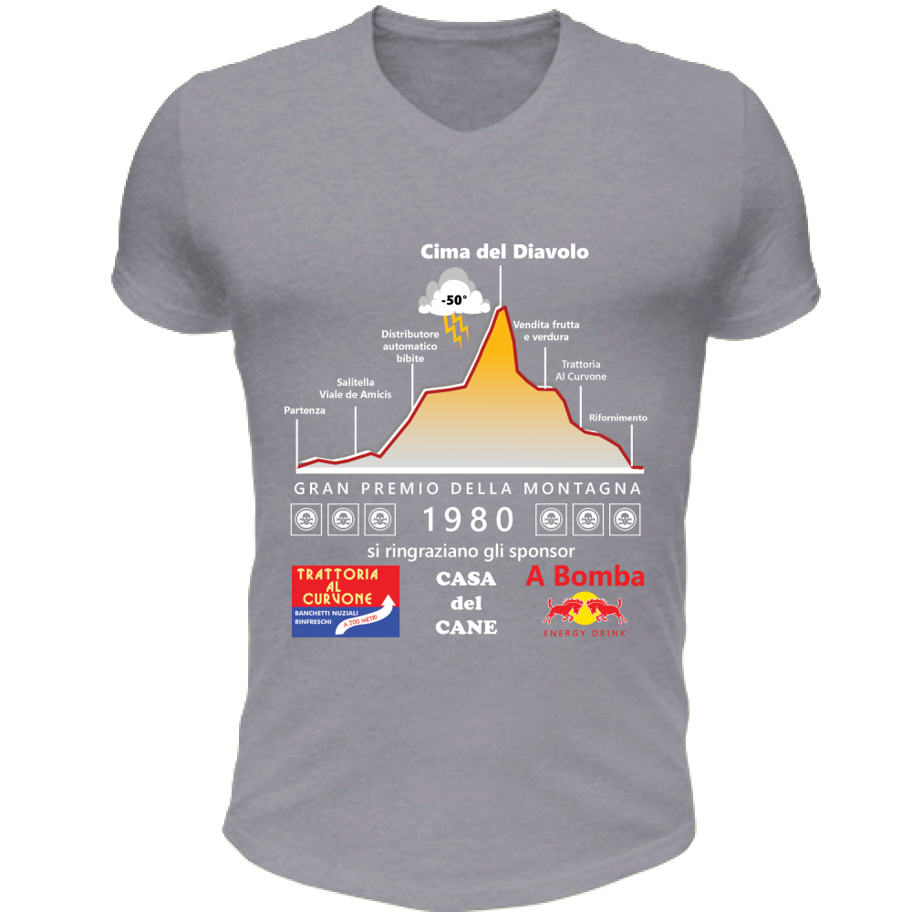 T-Shirt Unisex Scollo V La Cima del Diavolo