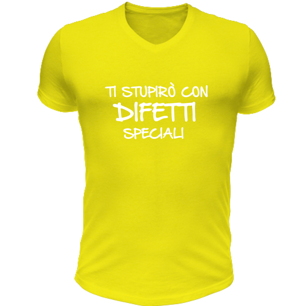 T-Shirt Unisex Scollo V Difetti speciali - Scritte Divertenti