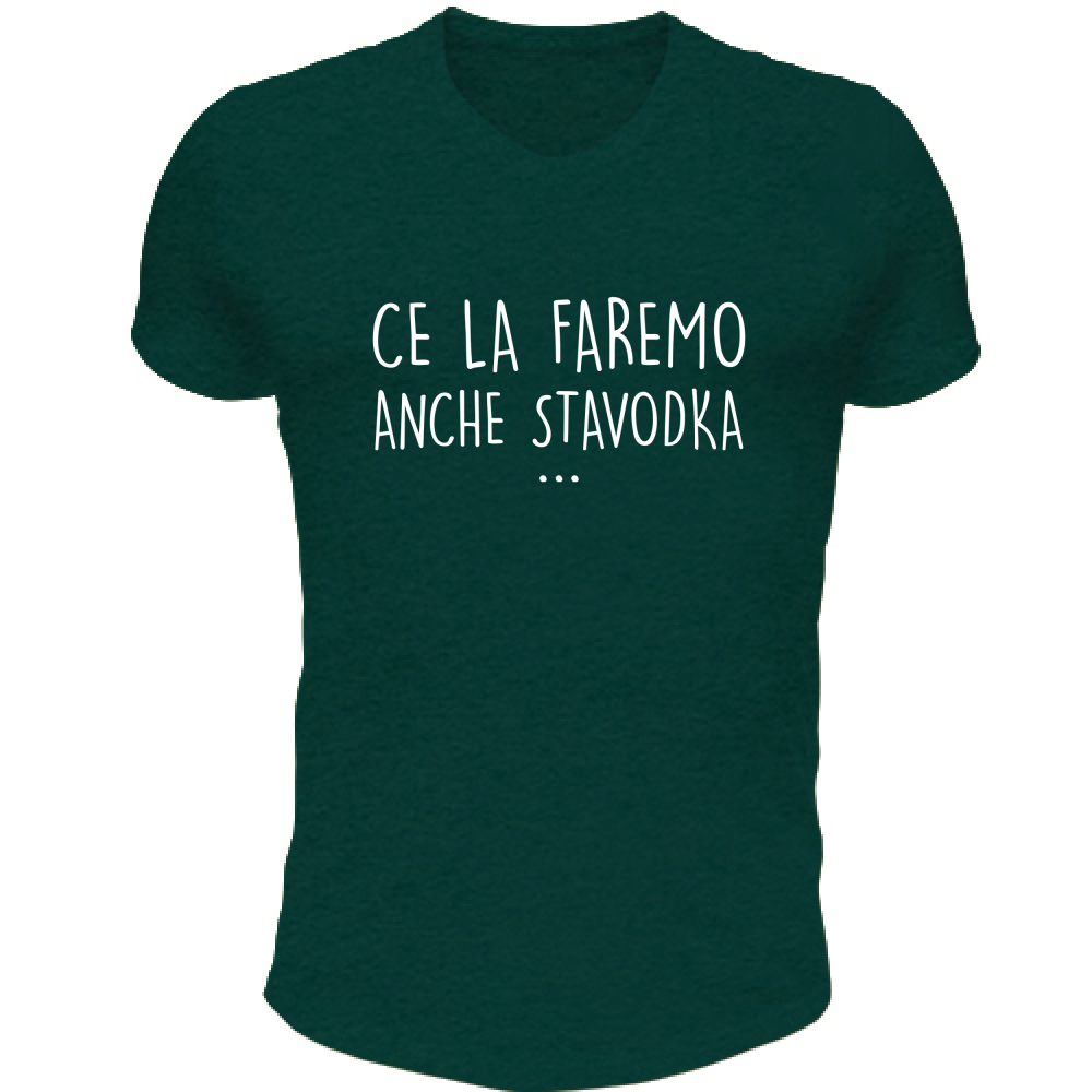 T-Shirt Unisex Scollo V Ce la faremo - Scritte Divertenti