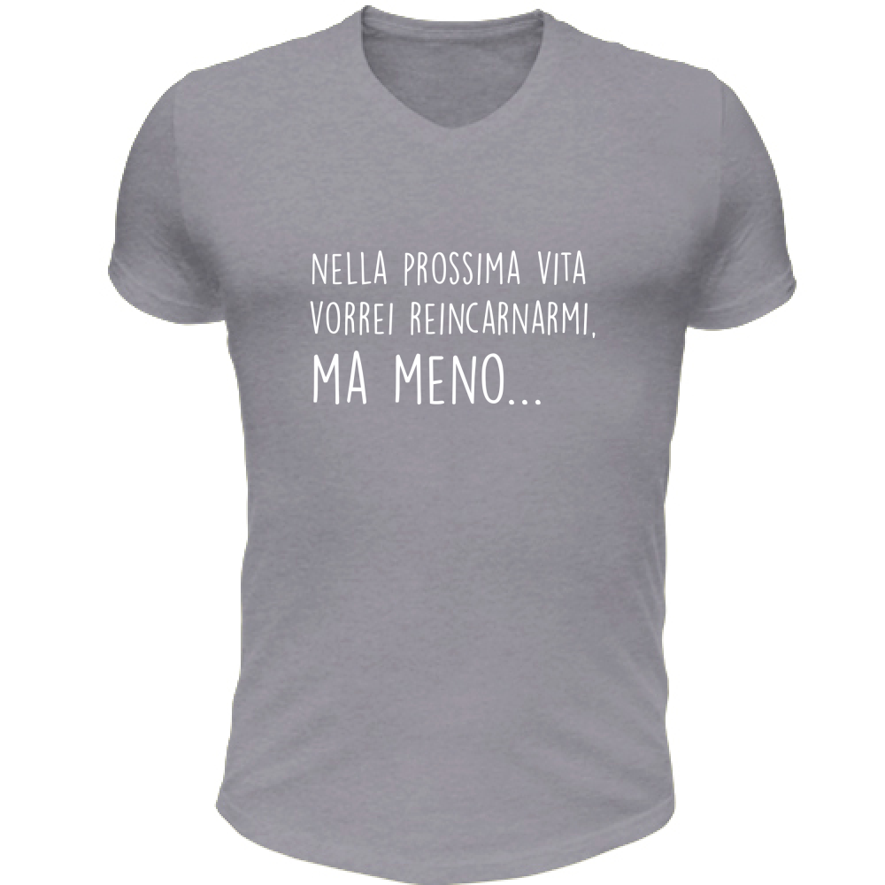 T-Shirt Unisex Scollo V Ma meno - Scritte Divertenti