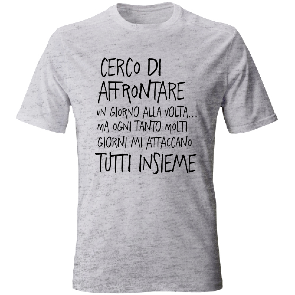 T-Shirt Unisex Un giorno alla volta- Scritte Divertenti - Chiara