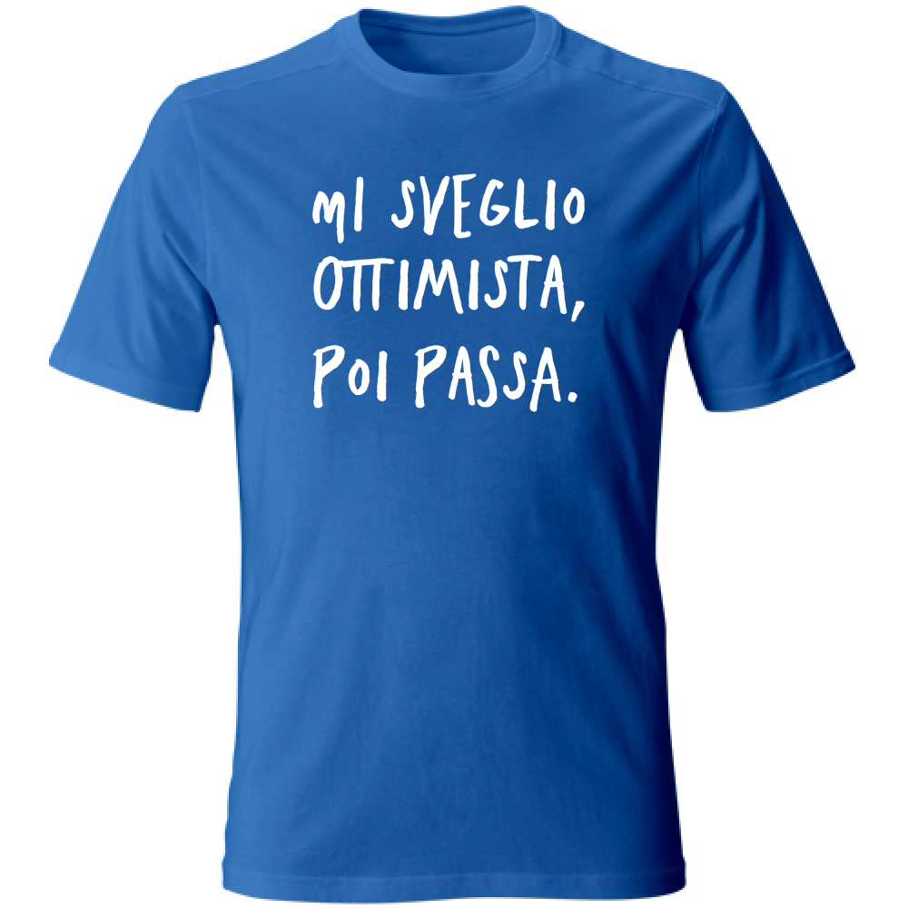 T-Shirt Unisex Large Ottimista - Scritte Divertenti